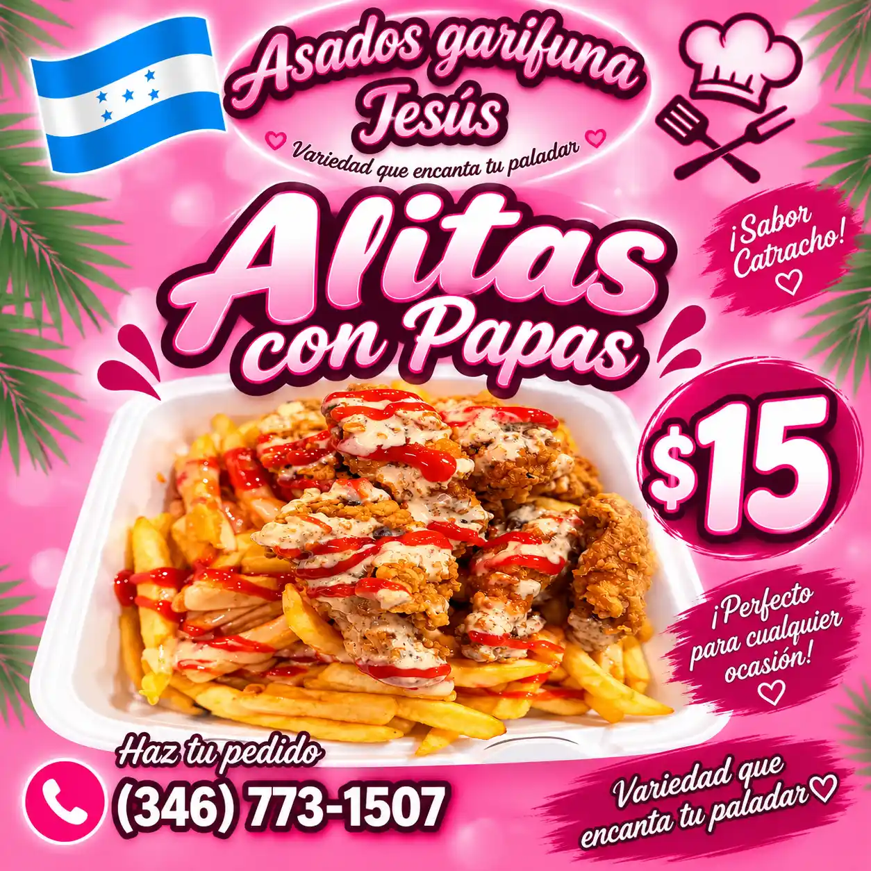 Alitas con papas